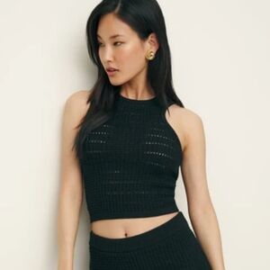 Elegant Black Knit Top XS